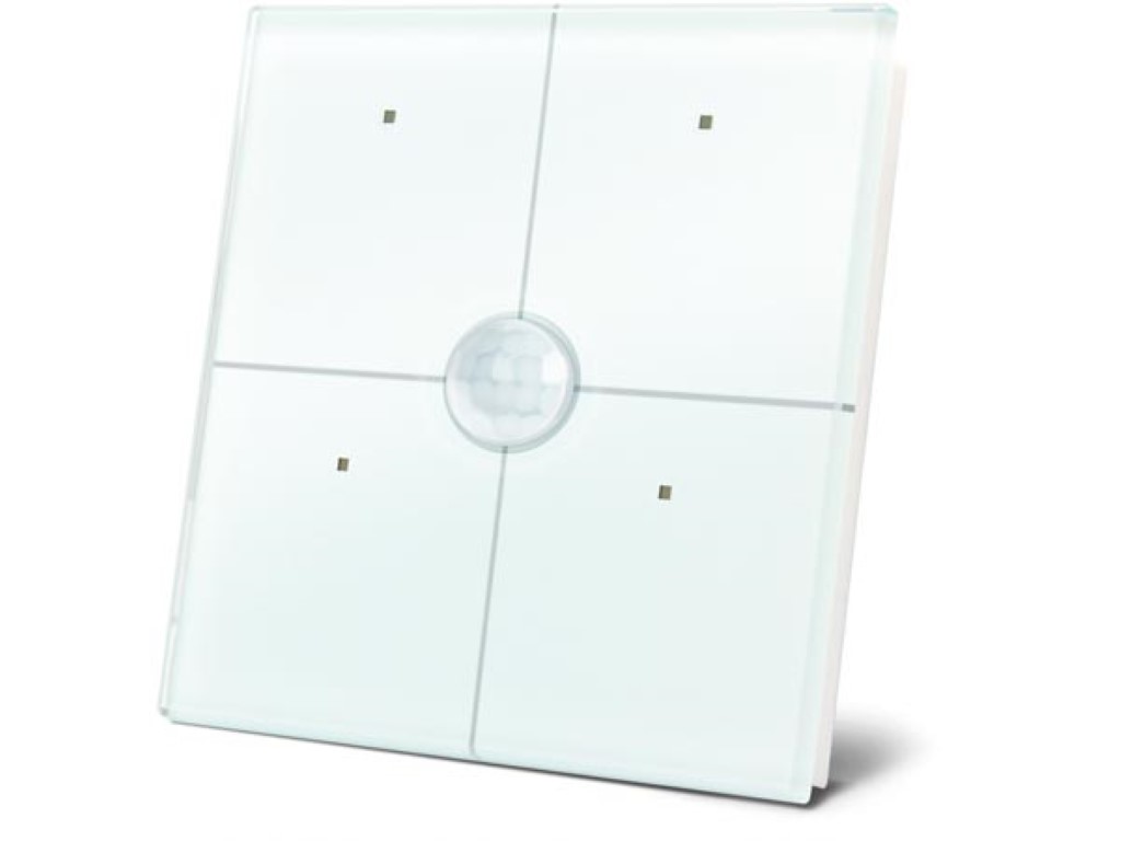 [VMBGP4PIRW] glass control module with 4 touch keys and built-in motion and twilight sensor, white